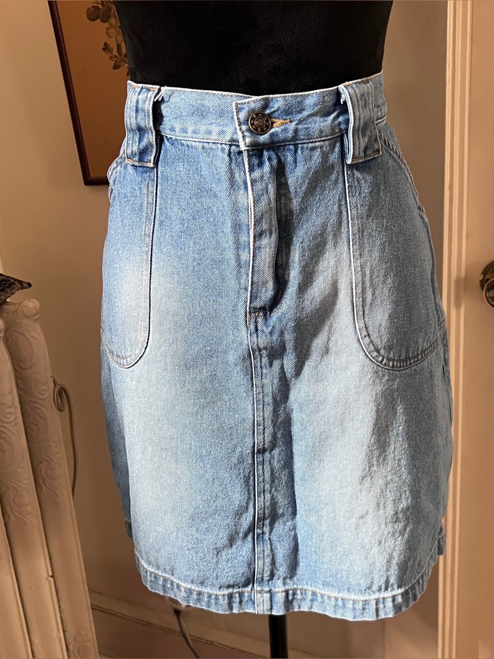 Vtg 80s 90s Clio Denim Jean Skirt - Size 6